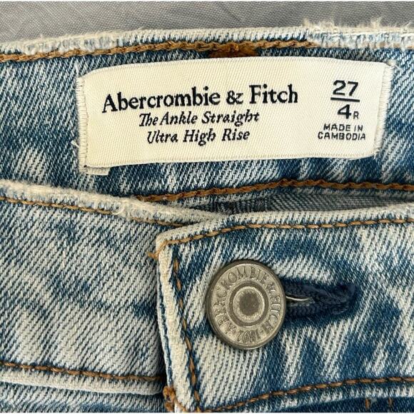 Abercrombie & Fitch Distressed Straight Leg Jeans Sz 27 - Picture 8 of 10